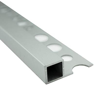Alu Vierkant Quadrat Profil Fliesenschiene Schiene silber L270cm H10mm matt