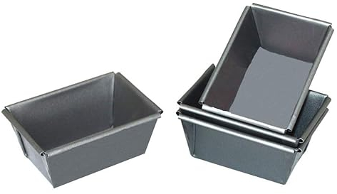 Samuel Groves Great British Bakeware 4 Pack 9cm Mini Superior Double Coated Non-Stick Rectangular Loaf Tin, Mini Cake, Bread, Baking, Oven Safe, Fixed Base, PFOA & BPA Free Cookware, Made in England