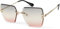 styleBREAKER Gafas de sol de mujer sin montura con lentes rectangulares tintadas, montura de metal, corte de diamante 09020124, color:Montura dorado/vidrio gris-albaricoque degradado