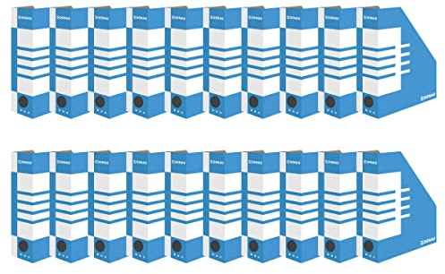 OFFICER PRODUCTS DONAU 7649001FSC-10 Karton Stehsammler Stehordner, Blau, 20 Stück