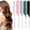 5 Pezzi Pettine per Meches Set Per Tinte,Pettine a Coda Pettine Professionale Antistatico, 5 Colori Pettine per Capelli Pettine Per Schiariture Capelli Adatto per Uomini e Donne