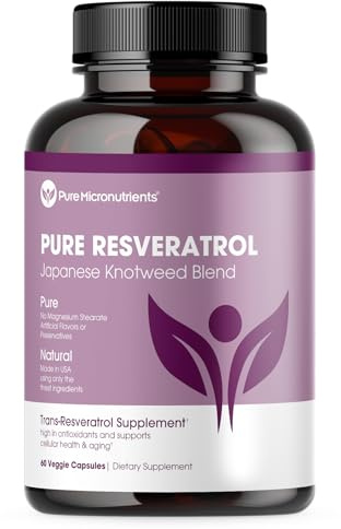 Pure Resveratrol Supplement - Extra Strength 600mg Trans-Resveratrol Per Serve - for Heart, Cognitive, Immune Health Support – Purified & Bioavailable - 60 Vegan Caps