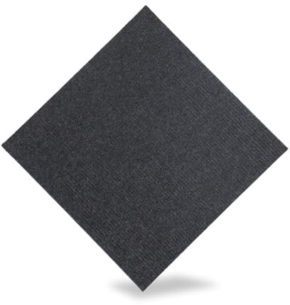 Hiseng Carpet Tiles Self Adhesive 30x30cm - 10/20/30 Pcs Carpet Floor Tiles Hardwearing Non-Slip Carpet Tiles Rugs Easy to Peel and Stick Flooring Covering for Living Room, Bedroom (10pc,Dark Gray)