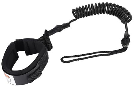 Nimomo Surfboard Leash, 5mm SUP Leash Surfboard Leine Gewickeltes Federbein Fußseil, Surfleine für Stand Up Paddle Board, Surf Sicherheitsfuß Seil Schwarz