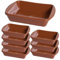 Cazuela de Barro. Set de Cazuelas Barro Refractario. Horno, Vitrocerámica, Gas, Microondas y Lavavajillas. Fuente de Barro para Cocina, Rectangular u Ovalado (20 x 14,5 x 4 cm (8 Uds)
