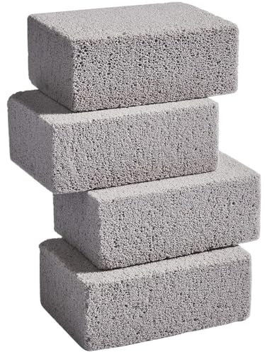 PALUPLUS 4 Pietre per la Pulizia della Griglia, Misura 10x7x4 cm, Blocco di Pietra Pomice Riutilizzabile, Non Assorbe Odori, Adatte per Rimuovere Cibo, Macchie e Grasso dal Barbecue -4501F