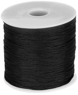 sourcing map 1mm Polypropylene Rope Braided Ropes, 100m Nylon Rope Hollow Utility Cord for Clothesline, Camping, Hiking, Outdoor, Black