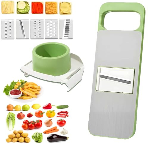Affettaverdure – Tagliaverdure da cucina multifunzionale | Tritatutto per cipolle con pelapatate, grattugia per formaggio, ideale per, carota, patata, cetriolo, limone, aglio | Gadget da cuci
