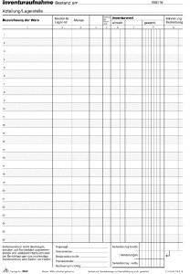 RNK Inventurblock für WarenbestandsaufnahmeA4 perforiert und gelocht 50 Blatt