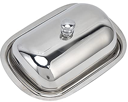 Butterdose aus Edelstahl, Butterdose Silber Mehrzweck-Käsebehälter Klassische mit Deckel für Küche, Hotel