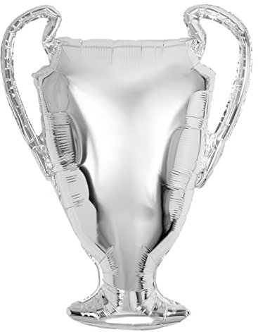 1 Unidad - Globo Foil Copa Champions de 68 cm color plata – Decoración fiestas temáticas del mundo deportivo, copa globo foil, Globo Foil, decoración globos.