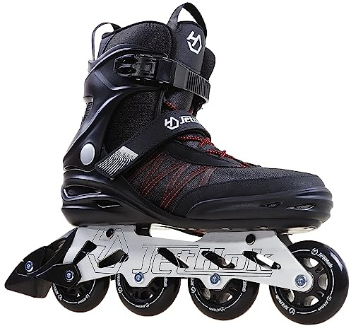 JetHok Inline Skates Advantage Pro Damen und Herren Erwachsene Fitness Inline Skate, Professionelle Aluminiumhalterung Rollklingen Outdoor (Schwarz und Rot, Größe 43)
