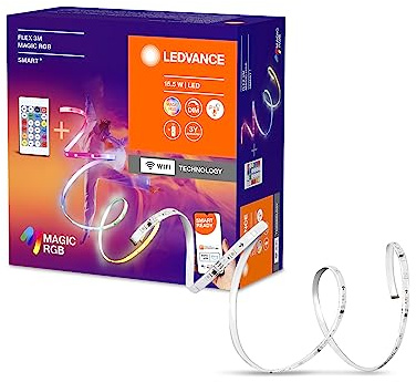 LEDVANCE SMART + WIFI FLEX 3M LED BRANDES, BLANC, 15W, 350LM, DIMMABLE, EFFET DE LUMIÈRE MAGIQUE MAGIQUE dynamique, Sélection de couleur lumineuse individuelle, contrôlable par application, IP20