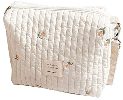 HOOLRZI Pochette Elegante per Neonati - Borsa per Pannolini Multitasca con Sacchetti Organizzativi - Borsa per Mummia con Orsetto - Pochette in Cotone