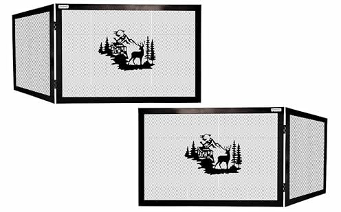 Pare-étincelles d’Angle Réversible pour Cheminée 90×50×50 – Modèle Dolomite GNOMI en Fer Forgé – Grille de Protection Sécurité Pare-feu Élégante Contre Étincelles et Feu