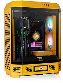 Thermaltake Tower 600 Bumblebee Mid Tower; 2 Ventiladores CT de 140 mm incluidos; Soporte de radiador de 420 mm; Espacio de GPU de 400 mm; Soporte de Conector Oculto; Ranuras PCIe giratorias; CA-1Z1