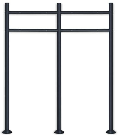 Metzler Support de boîte aux lettres pour 2 boîtes aux lettres avec orientation horizontale et pied sûr, anthracite revêtu par pulvérisation, résistant aux intempéries et inoxydable, autoportant, pour