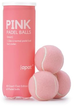 LAPAT Padel Balls - Single can w 3 Balls - Pro Quality - Paddle Tennis (Light Pink)