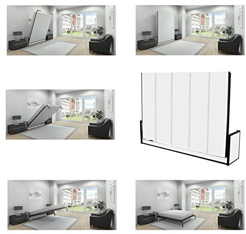 Wallbedking Studio Horizontal Matrimonial Cama abatible 135 x 190 cm Horizontal | Cama Abatible, Cama De Pared, Cama Plegable, Cama Oculta, Cama de Invitados