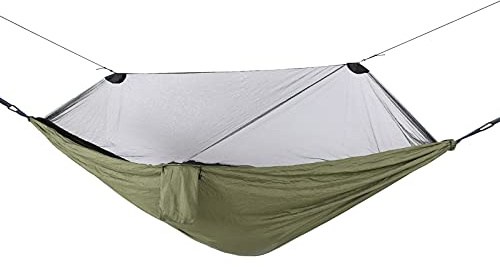 Zanzariera Amaca, letto singolo da campeggio in nylon paracadute, 280 x 139,7 cm, amaca portatile da esterno con protezione contro gli insetti, leggera e pieghevole