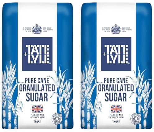 Tate Lyle Pure Cane Granulated Sugar - White - 1kg Bags (PACK OF 2) - Made in UK Since 1878