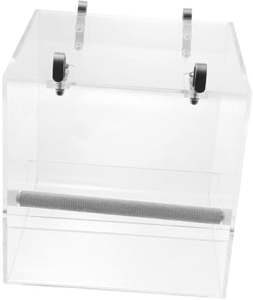 LALAFINA Comedero Automático para Loros Grande de Acrílico Plato de Alimentación y Bebida para Jaulas Diseño Colgante Decorativo Fácil de Limpiar y Apto para Pequeñas Aves