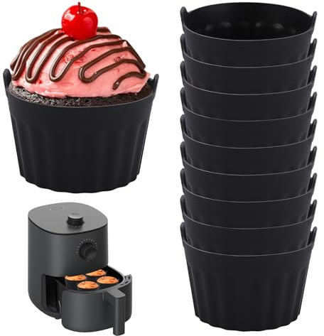 10 Piezas Molde Huevos Air Fryer, 8x5 cm Moldes de Silicona para Huevos