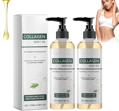 Huile Corporelle Liftante Au Collagène, Firmea Collagene Creme Corps, Huile Pour Le Corps Hydratante, Huile Corporelle Raffermissante Au Romarin, Sérum Hydratant Pour Peaux Relâchées Et Crêpées (2PC)