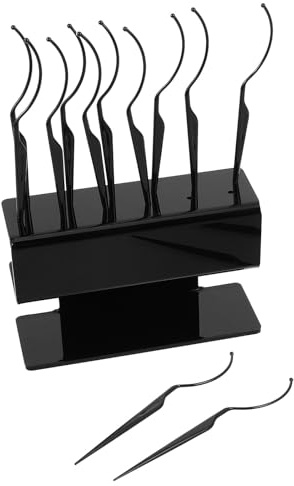 JOINPAYA Soporte para Pestañas Postizas Negro con 1 Expositor y 12 Paletas Porta Pestañas Organizador de Extensiones para Salón Profesional Herramienta para Exhibición