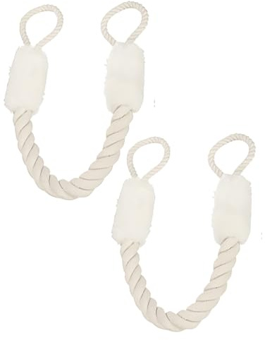 YIPFEN 2 Pezzi Fermaporta in Corda di Cotone per Maniglia, Protezione Anti-Schiacciamento per Porte, Sicurezza per Bambini e Animali Domestici, Bianco