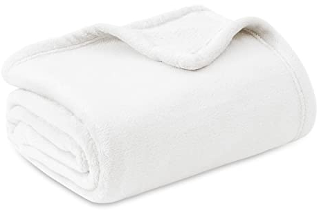 BEDSURE Kuscheldecke Flauschig Decke Fleecedecke - Wohndecke Warm Winter Weich, Sofadecke Kleine, Decke Couch Blanket, Wohn- & Kuscheldecken Kinder 130x150cm, Sofa überwurfdecke Weiß