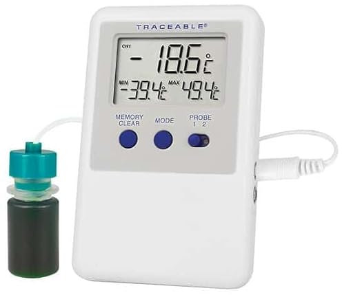 Traceable Calibrated Refrigerator/Freezer Thermometer: 1 Plastic Bottle Probe