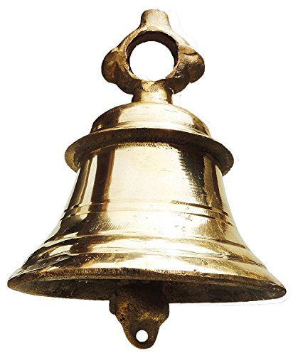 PARIJAT HANDICRAFT Schiffsglocke aus massivem Messing zum Aufhängen, Messing, messing, 7,6 cm