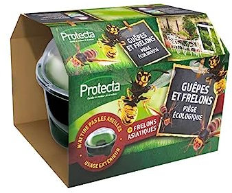 Protecta® - Piège Guêpes et Frelons Asiatiques – Piège Extérieur Efficace - Anti-Guêpes, Anti-Frelons & Anti-Mouches - sans Produit Chimique - Grande Capacité