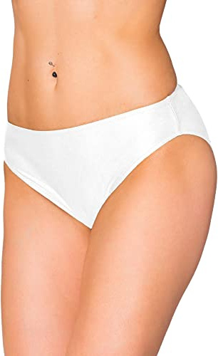 Aquarti Bikinihose Damen mit mittlerem Bund – Klassische Bikinihosen für Damen in Unifarben, Farbe: Weiß, Größe: 44