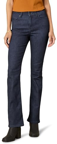 Amazon Essentials Women's Mid-Rise Stretchy Slim Bootcut Jeans - Discontinued Colours, Rinsed, 14 Short