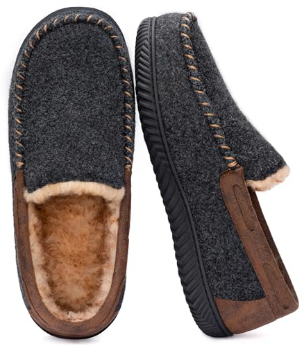 RockDove Men's Hearthfire Memory Foam Moc Slipper, Size 7 UK Men, Black