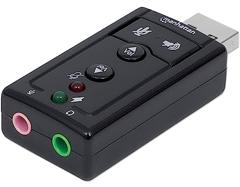 MH USB to Audio Jack Adapter with Volume Controls, 7.1 Sound Card