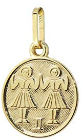 NKlaus Zwillinge Sternzeichen 333 8 Karat Gelbgold 12mm Kettenanhänger Horoskop Zodiak 9127