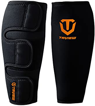 TAVIEW Weightlifting Deadlift Shin Guards, Calf Support Brace 5mm Thick Neoprene for EasyWear Deadlift Shin Guards,Training Pants and Tights, Ultimate Shin Protection