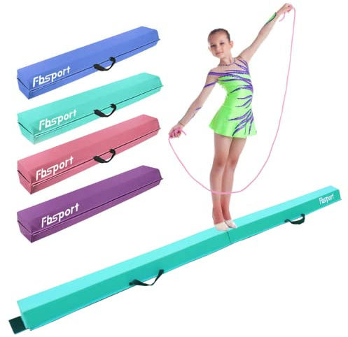 FBSPORT Gymnastikbalk 300 cm Fällbar balansbalk Gymnastikutrustning för hemmet Flickor Barn Vuxna Träning, med bärhandtag och halkskydd
