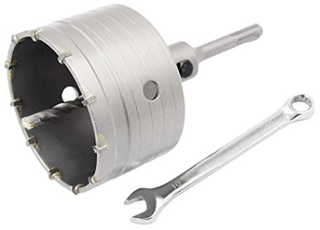 Taladro para Hormigón 100mm con Broca SDS y Adaptador 110mm, Taladro Hueco de Carburo para Paredes de Ladrillo, Bloques (100mm + Adaptador 110mm)