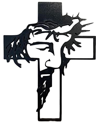 Hailerio Cruz para decoración de pared, cruz cristiana colgante de madera, letrero colgante de pared para Pascua, Navidad, boda, bautizo, pared, puerta, adornos de ajo