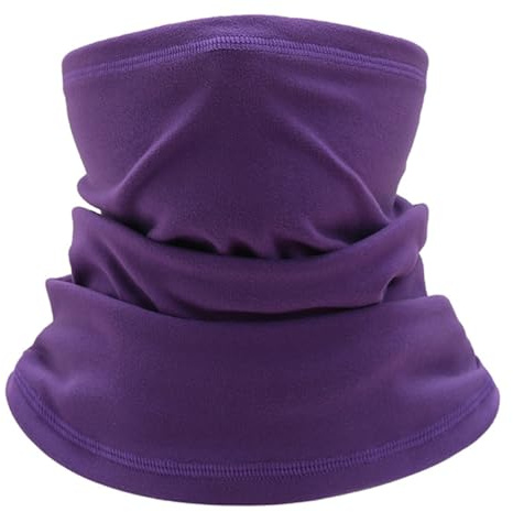 Kvinnor män vinter loop halsduk tubhalsduk halsduk multifunktionell duk fleece halsvärmare halsduk vindtät skidmask varm för utomhus cykling motorcykel löpning, lila, L