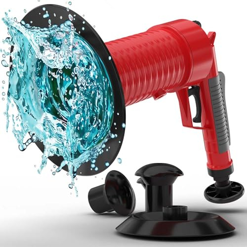 Meisterfaktur Pressluft Rohrreiniger mit 4 Aufsätzen [3 bar] - Rohrreinigungspumpe für eine schnelle & effektive Rohrreinigung - Idealer Druckluft Rohrreiniger für Küche, Bad & Toilette!