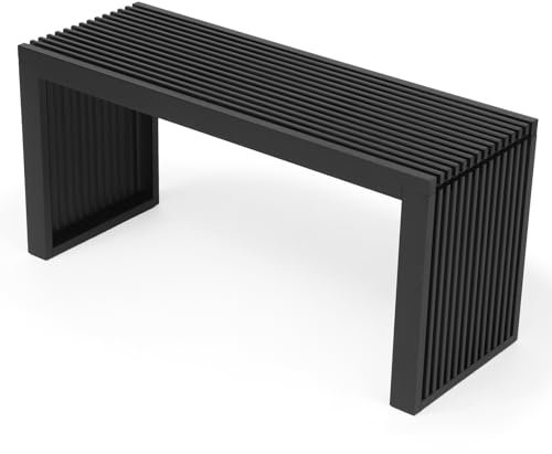 Bänk I Bambu - Träbänk i Modern Design - Ingång och Hallmöbler - Bänk utan Ryggstöd - 90 X 33 X 43 cm - Idealisk för Vardagsrum, Hall, Entréer, Badrum, Matsal, eller Kök (Svart)