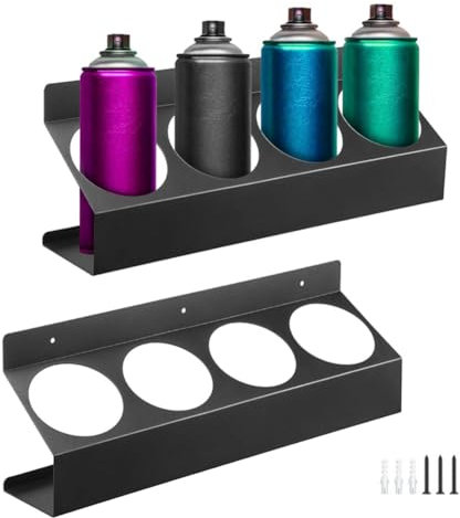 Huamengyuan Support mural pour réservoir d'aérosol en fer solide - Organiseur idéal pour les aérosols et les outils - Solution pratique pour l'atelier