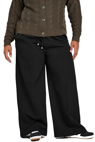Yours Curve Pull On Wide Leg Trousers - Women's - Plus Size Curve Black