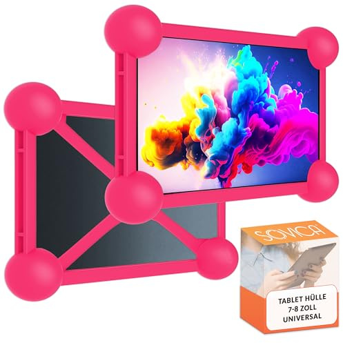 Housse Tablette 7 Pouces Universel Silicone Convient a Toutes Les tablettes PC et a Tous Les ebooks de 7 et 8 Disponibles sur Le marché Housse Tablette 8 Pouces (Rose)