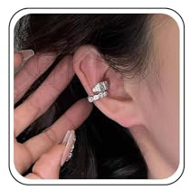 Inateannal Punk Serpiente Cartílago Cuff Pendientes Rhinestone Serpiente Ear Cuff Pendientes Plata Serpiente Cuff Wrap Pendientes Cristal Serpiente No Piercing Pendientes Joyeria Para Mujer